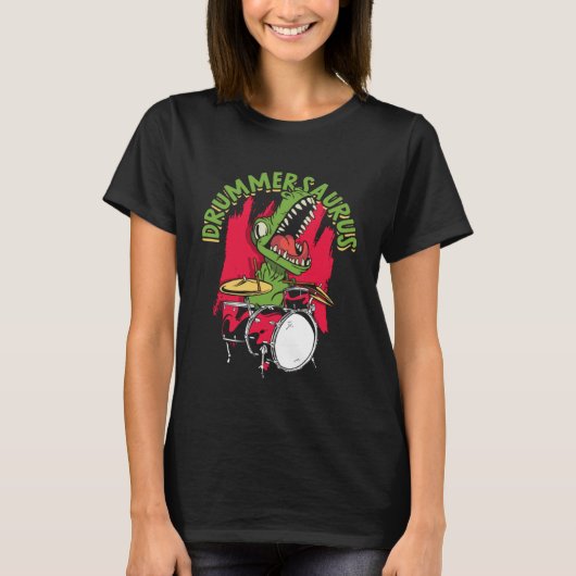Drummersaurus  Musician s Music and Instruments Co T-shirt (Voorkant)