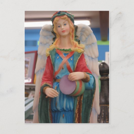 Drumming Angel Briefkaart (Voorkant)