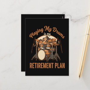 Drumming Is Mijn Pensioenplan Drummer Muziek Feestdagenkaart