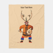 Drumming Shaman Fleece Deken (Voorkant)