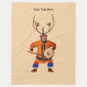 Drumming Shaman Fleece Deken