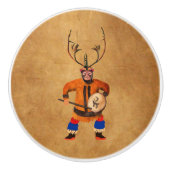 Drumming Shaman Keramische Knop (Voorkant)