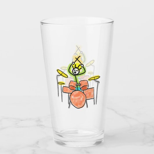 Drumming Stickman Glas (Voorkant)