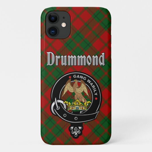 Drummond Clan Badge & Tartan Telefoon Case (Achterkant)