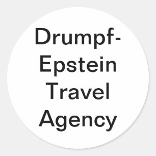 Drumpf-Epstein reisbureau Hankamer Artjunkhaus Ronde Sticker