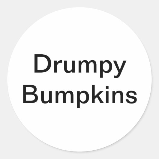 Drumpy Bumpkins Jeff Hankamer Artjunkhaus Comic Ronde Sticker (Voorkant)