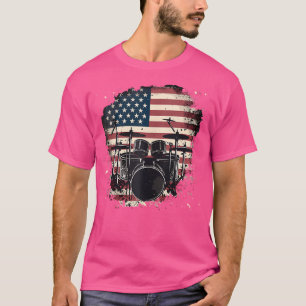 Drums Amerikaanse Vlag 4 juli Patriottische Muzika T-shirt
