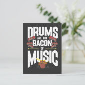 Drums Bacon Music Instrument Drummer Percussion Briefkaart (Staand voorkant)