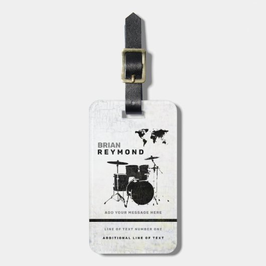Drums Bagage-label drummer Reis Bagagelabel (Voorkant verticaal)