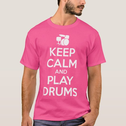 Drums - Blijf kalm Ik ben de drummer T-shirt (Voorkant)