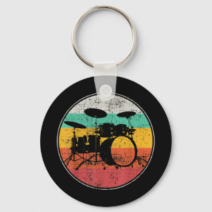 Drums Drummer Band Drumset Retro  Sleutelhanger