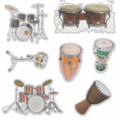 Drums en percussie Sticker Pack (Voorkant)