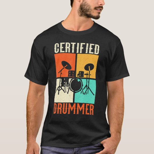 Drums Grunge Drumset Retro  Style Certified T-shirt (Voorkant)