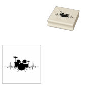 Drums hartslag voor drummers 	rubberstempel (Gestempeld)