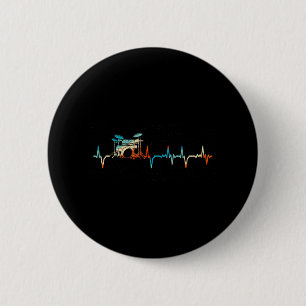 Drums Heartbeat Bass rock and roll Rocker Piano Ronde Button 5,7 Cm