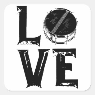 Drums Liefde   Drummer Muzikant Gifts Vierkante Sticker