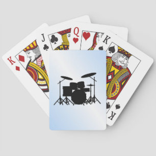Drums Music Design Blue Pokerkaarten