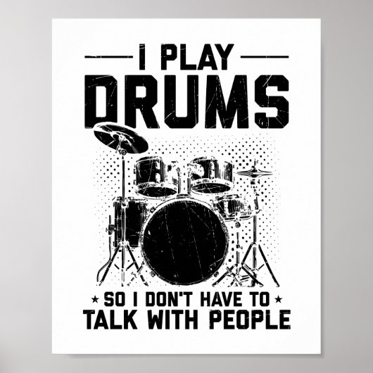 Drums | Muziekinstrument Drummer Gift Poster (Voorkant)