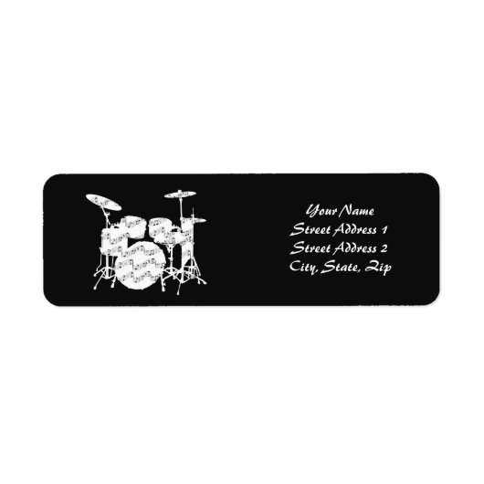 Drums Percussion Etiket (Voorkant)