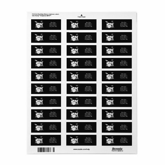 Drums Percussion Etiket (Full Sheet)