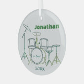 Drums Personalized Ornament (Voorkant links)