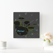 Drums Persoonlijke wandklok Vierkante Klok (Huis)