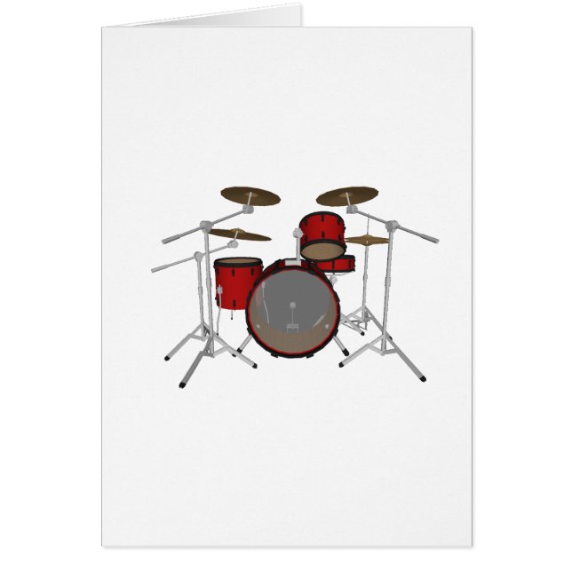 Drums: Red Drum Kit: 3D-model: (Voorkant)