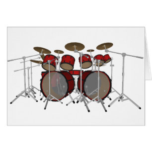 Drums: Red Drum Kit: 3D-model: