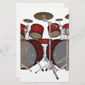 Drums: Red Drum Kit: 3D-model: Briefpapier (Voorkant / Achterkant)