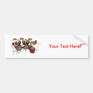 Drums: Red Drum Kit: 3D-model: Bumpersticker