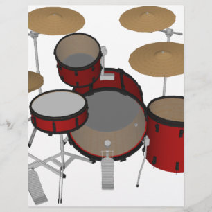 Drums: Red Drum Kit: 3D-model: Flyer