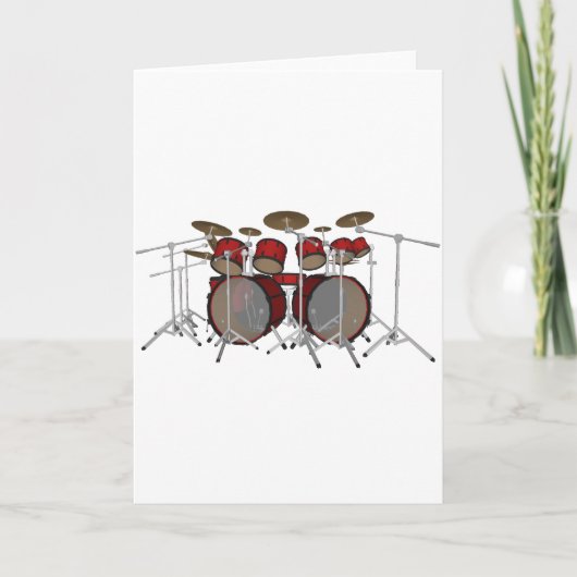 Drums: Red Drum Kit: 3D-model: Kaart (Voorkant)