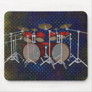 Drums: Red Drum Kit: 3D-model: Mousepad Muismat