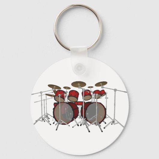 Drums: Red Drum Kit: 3D-model: Sleutelhanger (Voorkant)