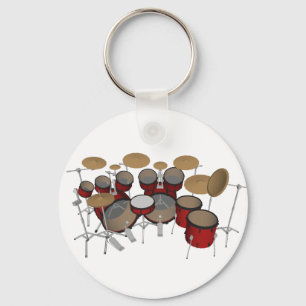 Drums: Red Drum Kit: 3D-model: Sleutelhanger