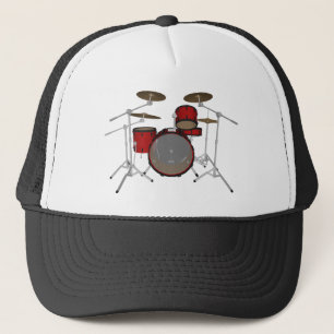 Drums: Red Drum Kit: 3D-model: Trucker Pet