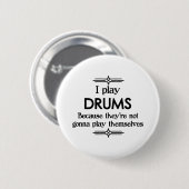 Drums - Speel zelf Funny Deco Music Ronde Button 5,7 Cm (Voorkant /achterkant)