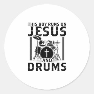 Drums-speler Christelijke Jezus Band Drummer Gif Ronde Sticker