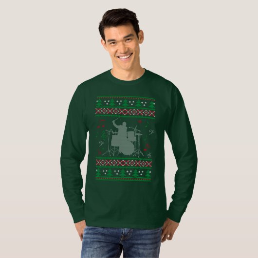 Drums Ugly Kerstmis T-shirt (Voorkant volledig)