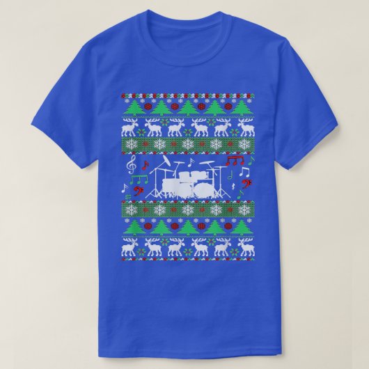 Drums Ugly kerstvakanay Sweater voor Drummer T-shirt (Design voorkant)