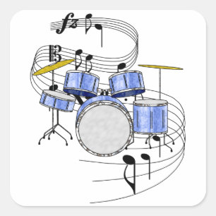 Drums Vierkante Sticker