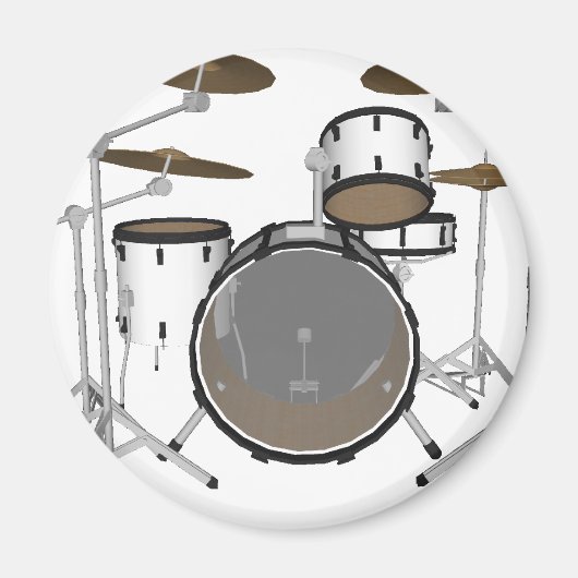 Drums: White drumkit: 3D model: Magneet (Voorkant)