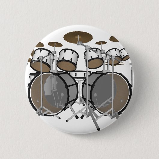 Drums: White drumkit: 3D-model: Ronde Button 5,7 Cm (Voorkant)