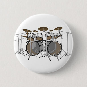 Drums: White drumkit: 3D model: Ronde Button 5,7 Cm