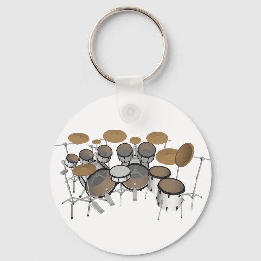 Drums: White drumkit: 3D model: Sleutelhanger (Voorkant)