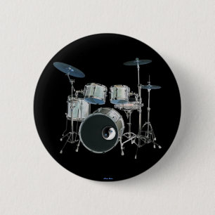 Drums & Yin-Yang-Button Ronde Button 5,7 Cm