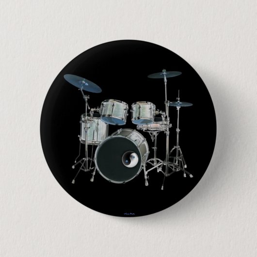 Drums & Yin-Yang-Button Ronde Button 5,7 Cm (Voorkant)