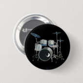 Drums & Yin-Yang-Button Ronde Button 5,7 Cm (Voorkant /achterkant)