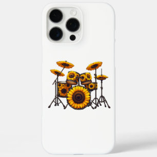 Drums Zonnebloem Bloem Muzikant Muziek Bloemrijk iPhone 16 Pro Max Hoesje
