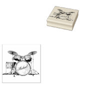 Drumset Drummer gepersonaliseerd Rubberstempel (Gestempeld)